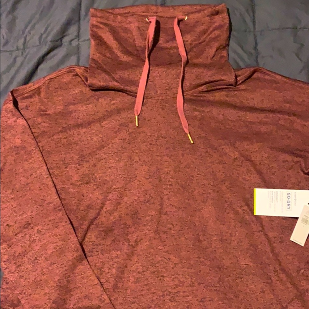 Red Old Navy cowl neck active sweater